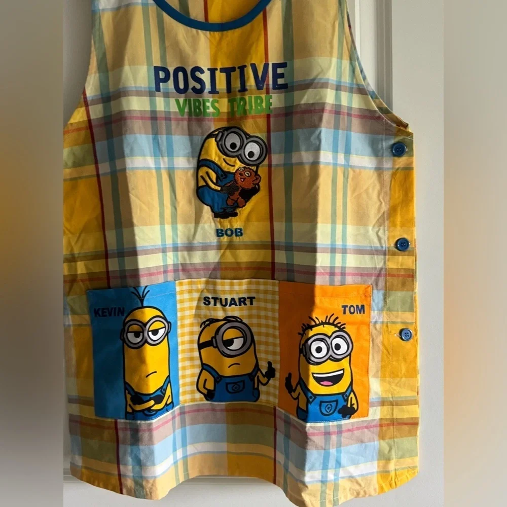 Minions Plaid Apron - Yellow and Blue